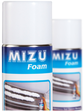 Two cans of Mizu Foam