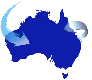 Map of Australia showing Mizu Foam availability
